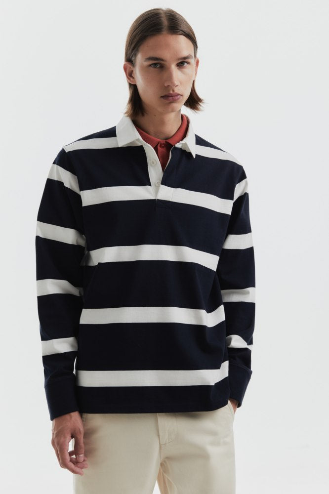 White Stripe Cotton Polo