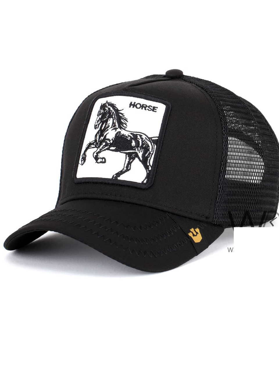 Horse Trucker Mesh Cap Black