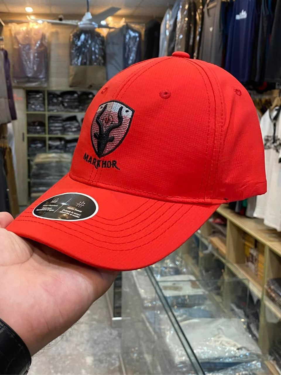 Premium quality red " MARKHOR " cap