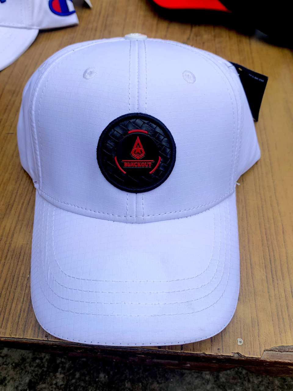 " Premium White Blackout cap "