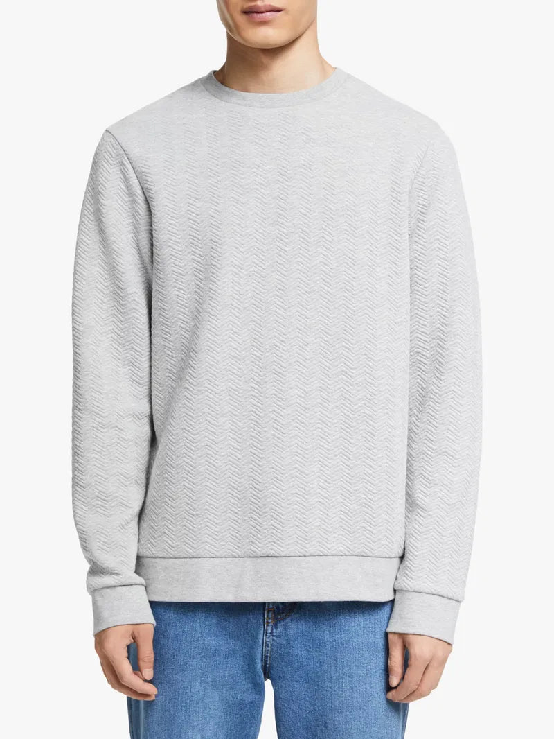 Thermal Cotton Textured Slim Fit Sweatshirt
